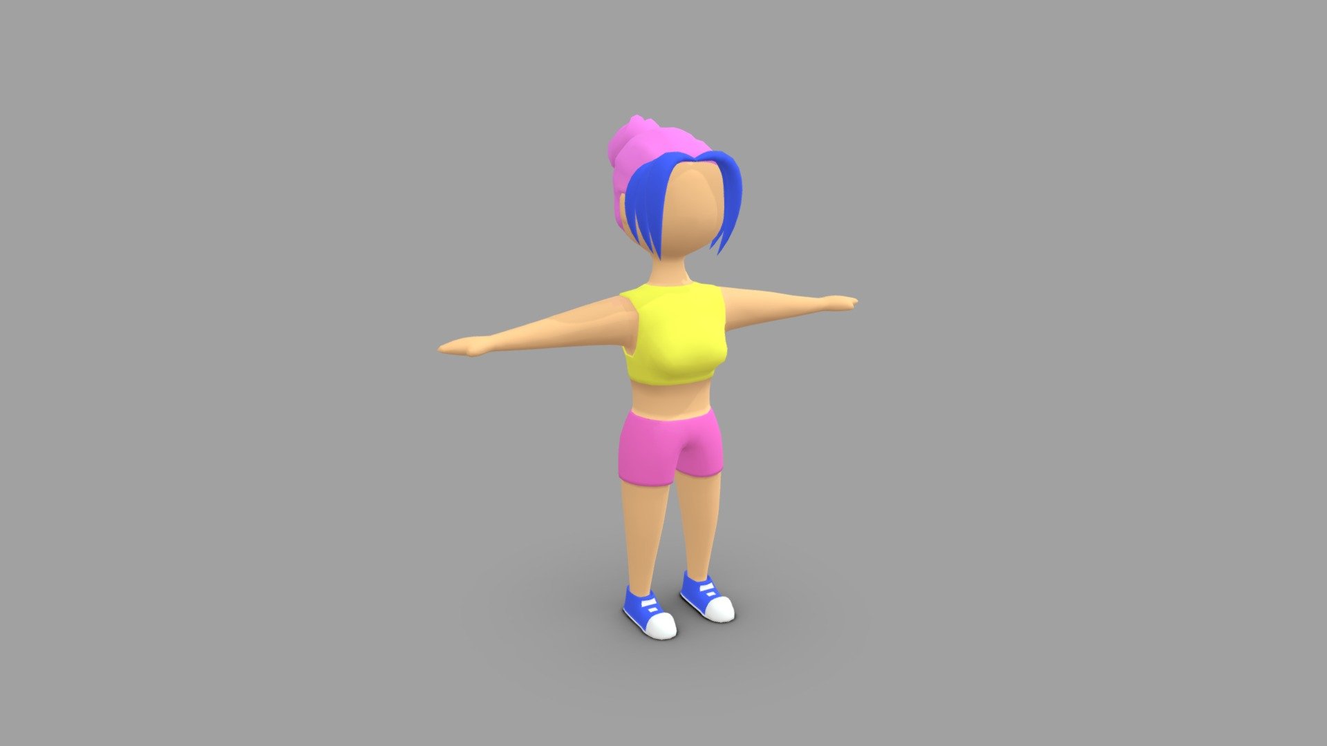 This is low poly model - Sport girl - 3D model by gaaraman 3d model