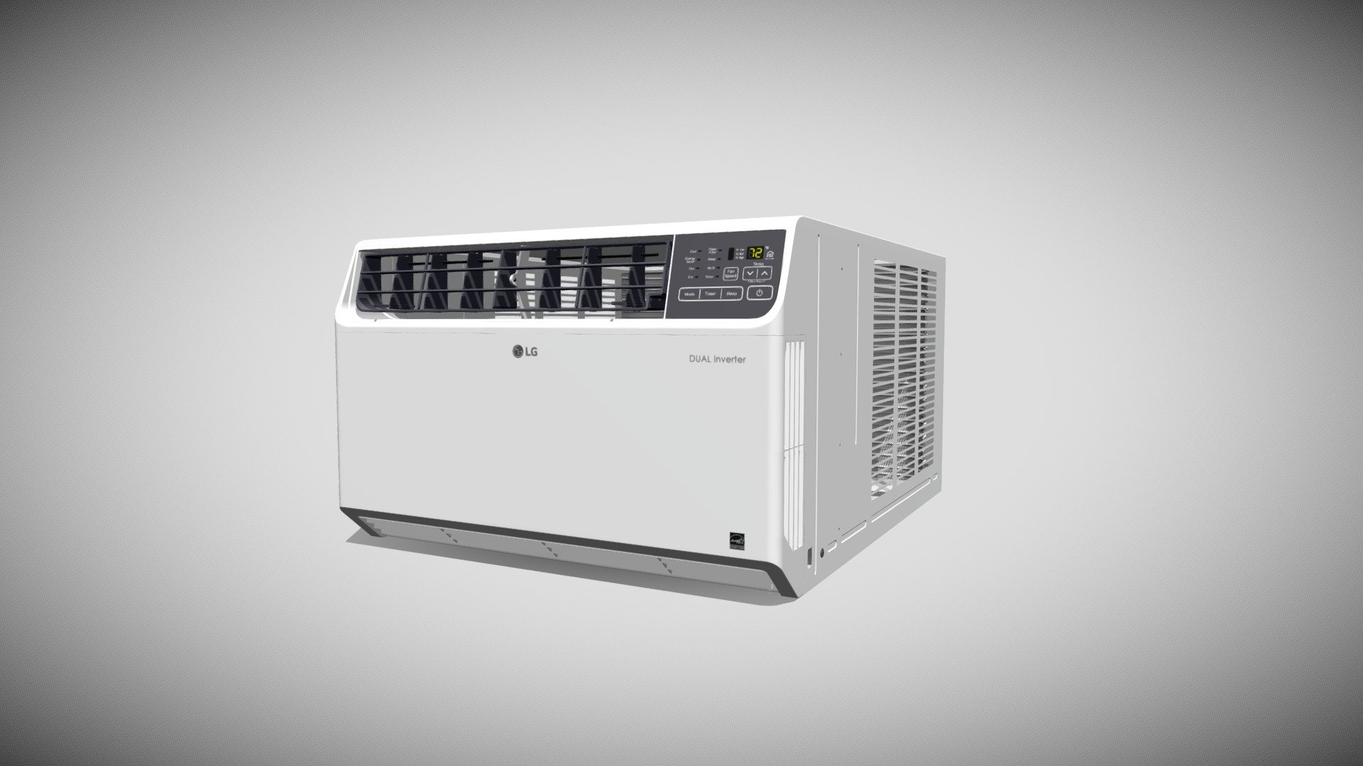 Detailed model of an LG Window Air Conditioner, modeled in Cinema 4D.The model was created using approximate real world dimensions.

The model has 38,148 polys and 38,571 vertices.

An additional file has been provided containing the original Cinema 4D project file, textures and other 3d export files such as 3ds, fbx and obj 3d model