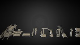 Roman Villa Props rome, italy, props, cultural-heritage, gameart-gameasset, blender, lowpoly, blender3d, gameart, low, poly, stylized