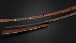 Nagamaki katana, historical, melee, medeival, old, japanese-culture, samurai-sword, nihonto, lowpoly, military, sword, japanese, sharpweapon, nagamaki