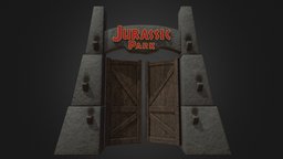 Jurassic Park Gate gate, michael, park, movie, jurassic, crichton, dinosaur, door, environment