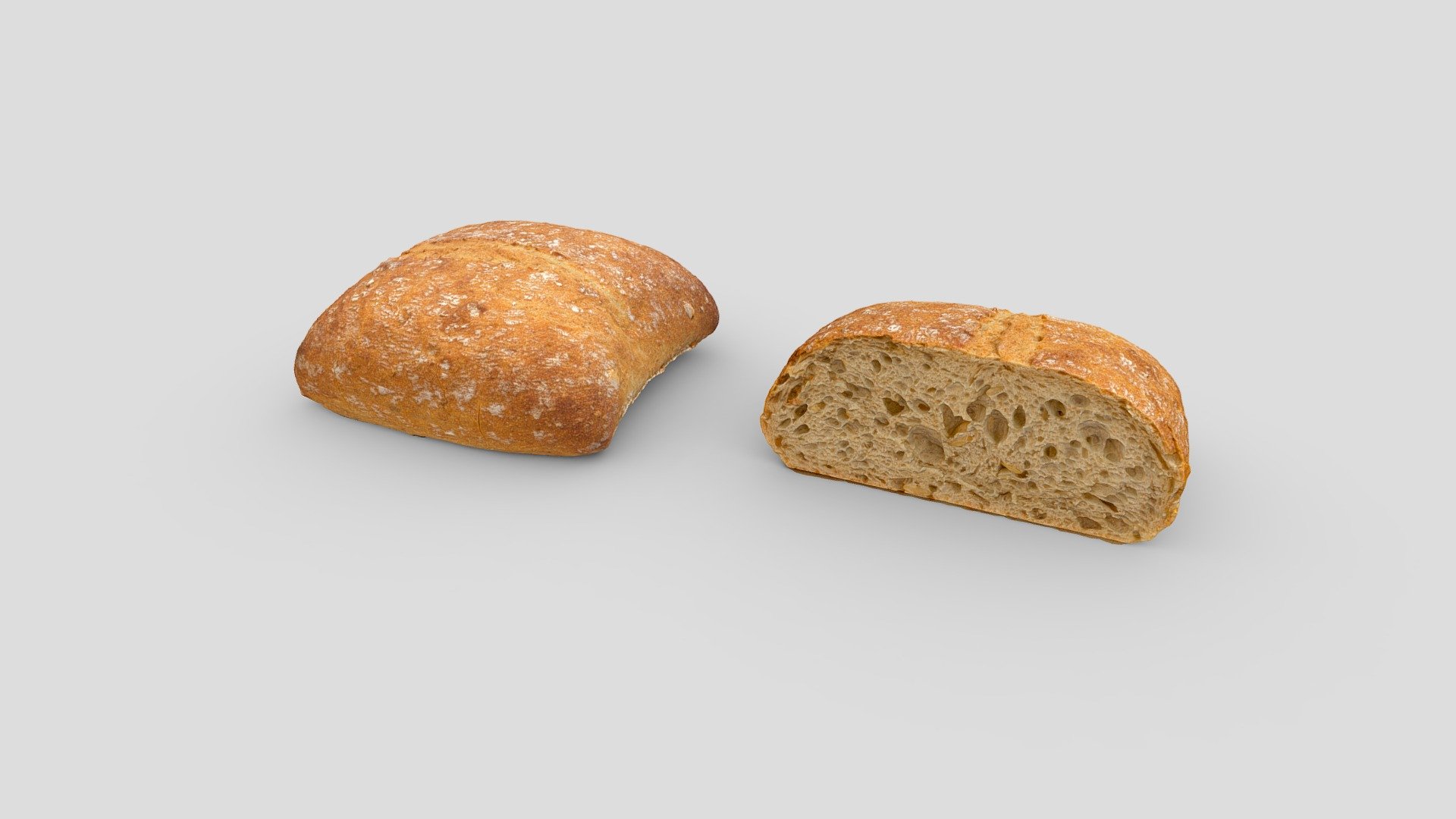 Bread with pumpkin seeds 3dscan - Bread with pumpkin seeds - 3D model by bemute 3d model
