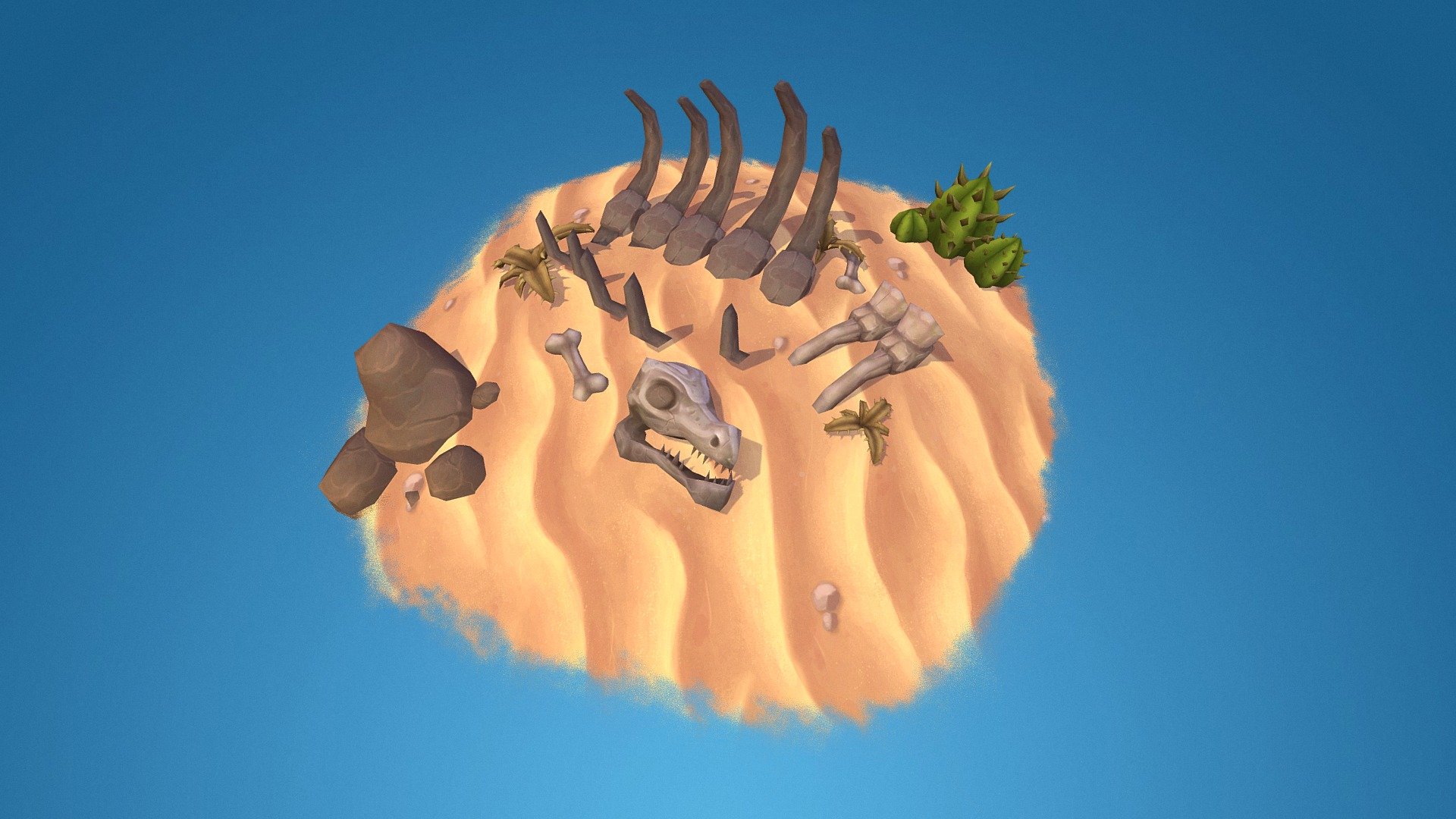 Sunny and lovely place to die from dehydration :D
All assets are game ready ;)

More works can be found here
https://www.zugzugstudio.com/
https://www.artstation.com/zugzug - Desert Diorama - Buy Royalty Free 3D model by ZugZug Art (@zugzug) 3d model