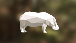 Hippo low poly model for 3D printing