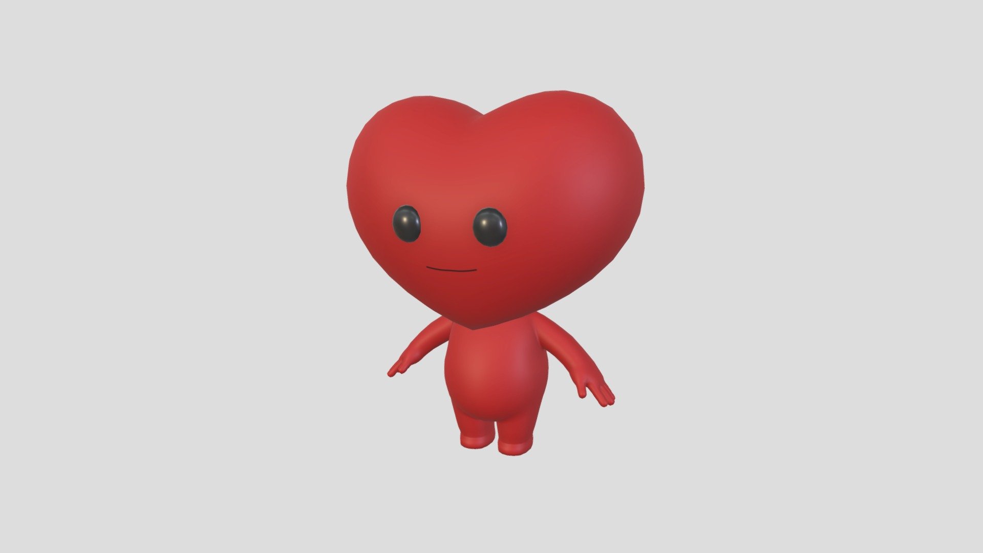 Heart Character 3d model.      
    


File Format      
 
- 3ds max 2021  
 
- FBX  
 
- OBJ  
    


Clean topology    

No Rig                          

Non-overlapping unwrapped UVs        
 


PNG texture               

2048x2048                


- Base Color                        

- Roughness                         



2,782 polygons                          

2,796 vertexs                          
 - Character114 Heart Character - Buy Royalty Free 3D model by BaluCG 3d model