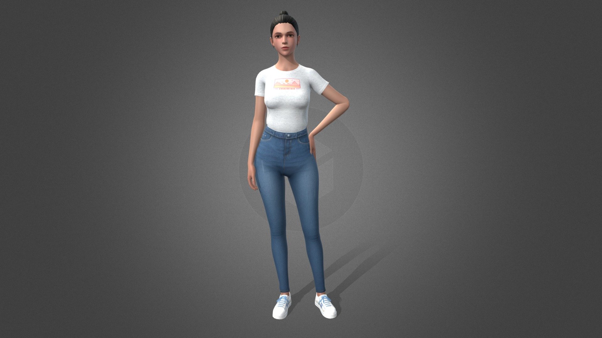Female casual dress 1 - Female casual dress - 3D model by xqs100 3d model