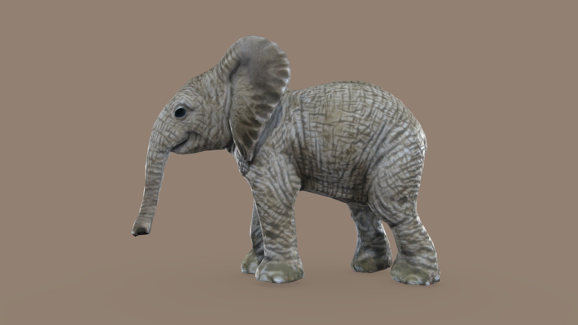 My entry to this competition! https://sketchfab.com/blogs/community/sketchfab-march-challenge-favorite-toy

We have lots of these tiny toy animals in our house - great fun stacking them, playing with them in the dolls house, bathtub etc. :) This elephant is about 10cm long.

2.4 million face model &gt; 5,000 faces + normal map all created in RealityCapture by Capturing Reality from 84 images in 00h:24m:54s 3d model