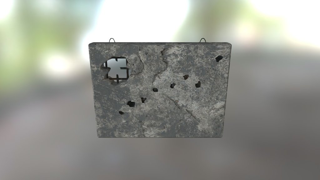 only texturing - wall with holes - 3D model by smileback 3d model