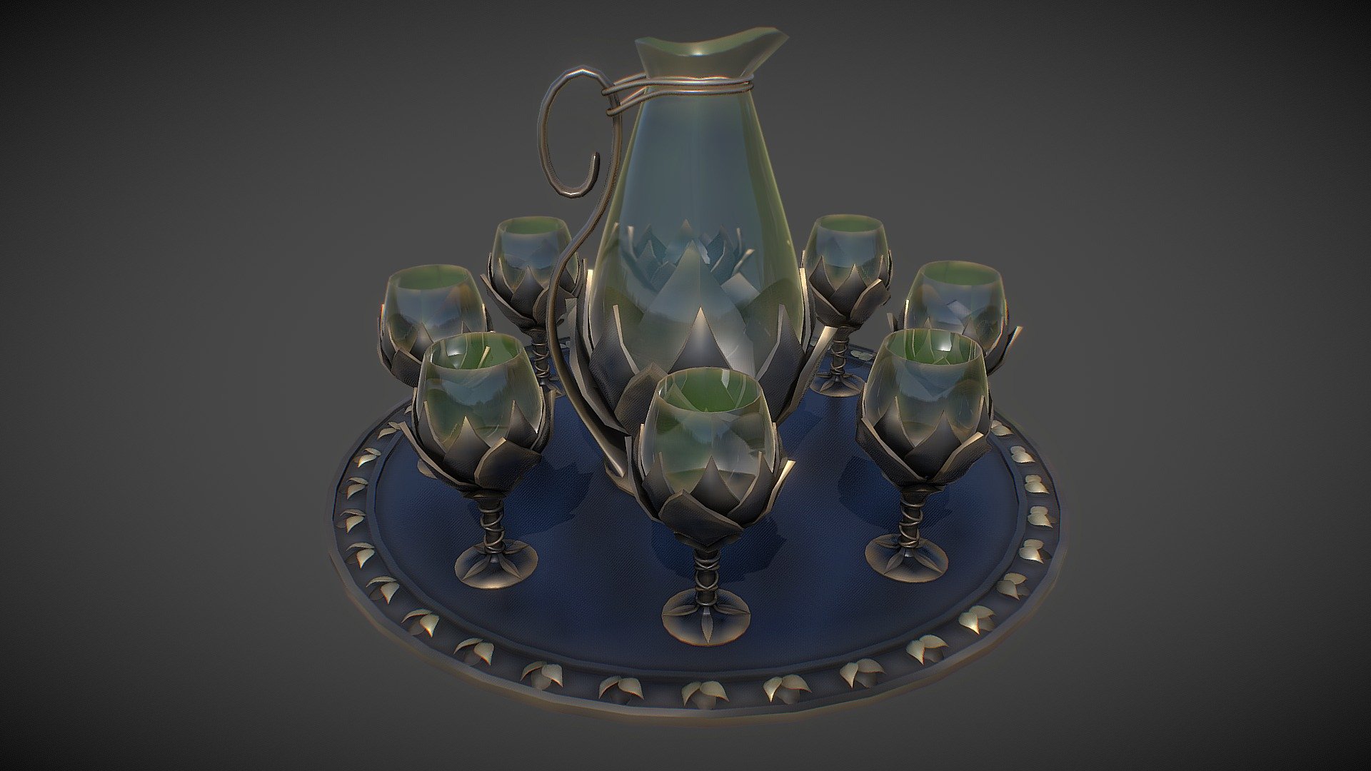 Hello. This is a high definition quality polygon of a Table Service 3D Model with PBR textures. Extremely detailed and realistic. Suitable for movie prop, architectural visualizations, advertising renders and other. The archive includes Obj and FBX, Marmoset scene, textures for the Unity: Base color, Height, Metallic, Mixed AO, Normal_OpenGL, Roughness. And also included in the archive textures for UE: BaseColor, Normal, OcclusionRoughnessMetallic. All textures are 4k resolution. The number of materials corresponds to the number of main objects in the scene. The model contains 19 object: If you need, we will make a file of this model for 3D printing especially for you 3d model