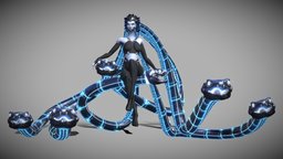Medusa (Pose 2) mechanical, cyber, robotic, snake, medusa, snakes, cha, substancepainter, substance