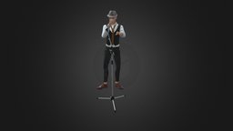 Singer with 3D model Mic Animation music, singer, band, artist, microphone, vocalist, character, characters, animation, character_animation, male-singer, standing-microphone