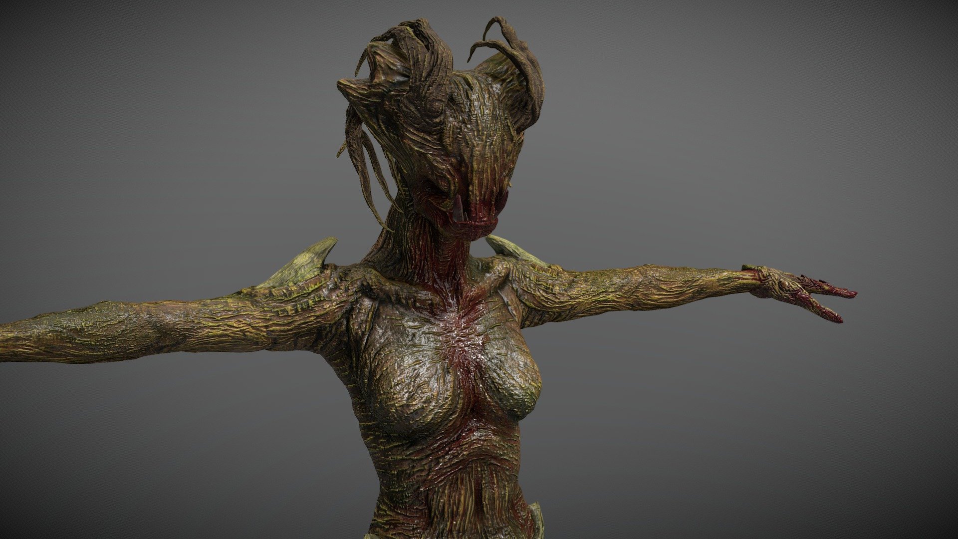 Model of a Creature of Nature - wooden monster - Buy Royalty Free 3D model by Zentius 3d model