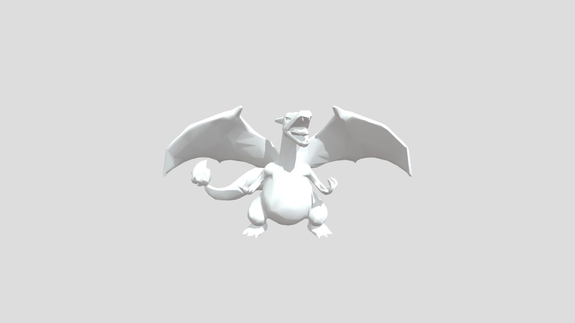Dragon 2*3 inches does not require any support https://www.c3d.ae/ contact for more details - CHARIZARD LOW POLY - 3D model by C3D 3D Printing (@johnuae3d) 3d model