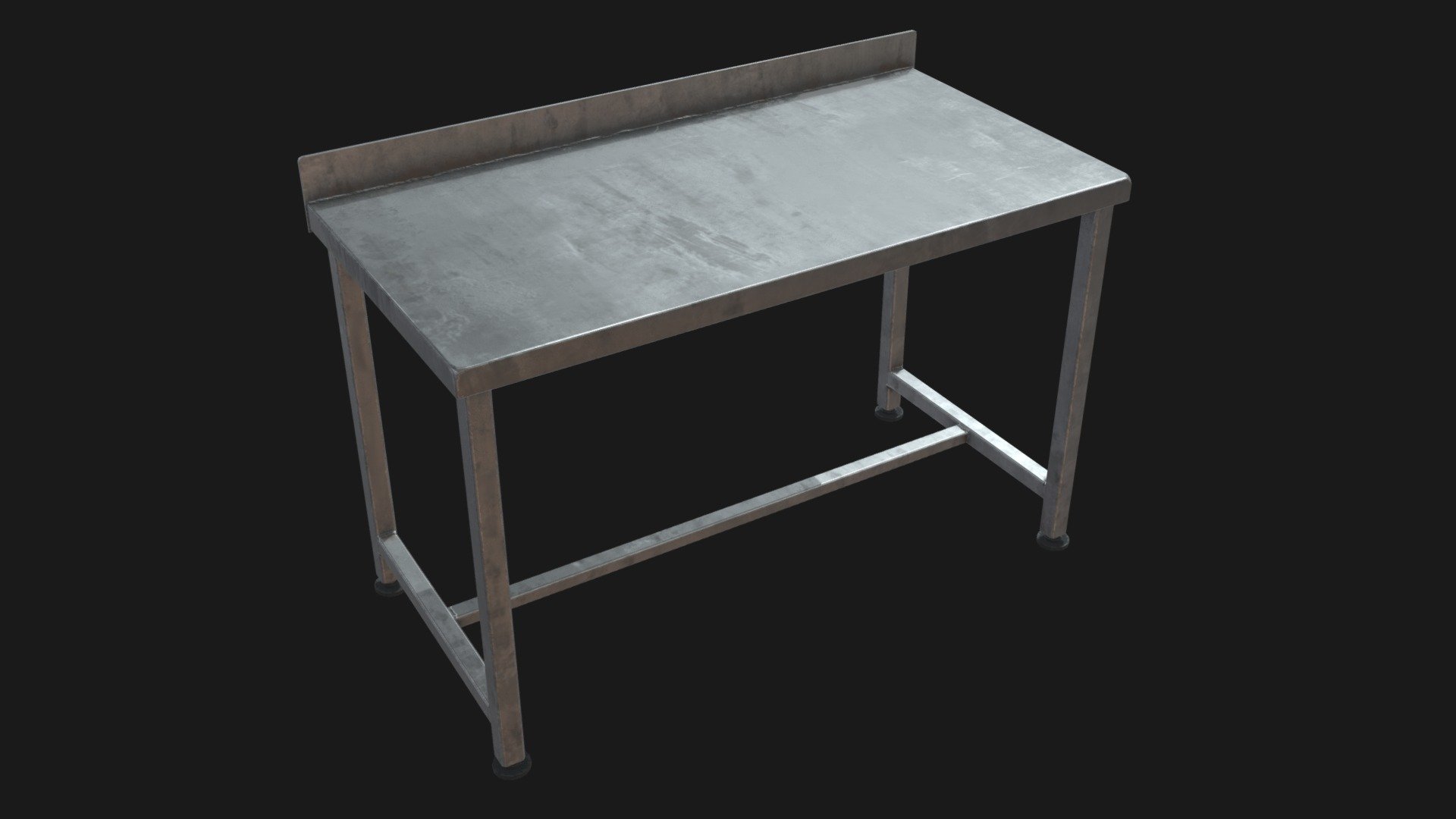 Low poly welded industrial stainless steel table. 
Perfect for interiors of industrial scenes, laboratories, workshops, kitchens, morgues, etc

Key Features:


Ready for Game Engines and Real-time Rendering
High-quality PBR-textures (Unity + Unreal Engine + MetalRoughness + SpecGlossines texture sets)
Model is built to real-world scale (metric system)
Efficient use of the UV space
Optimized topology 
All materials and objects named appropriately
Tested in Marmoset Toolbag 3, UE4 and Unity
No special plugins needed
Have OpenGL and DirextX normal map
The unreal engine version of the mesh has built-in collisions

Texture maps:


Unity: Albedo, Normal, MetalRougness, AO
Unreal Engine: BaseColor, Normal, OcclusionRoughnessMetallic
PBR_MetalRough: Albedo, Height, Metal, Rougness, Normal
PBR_SpecGloss: Diffuse, Glossines, Height, Specular, Normal

Texture resolution: 2048×2048 px

Formats: .fbx, .obj, .blend - Stainless steel table - 3D model by gromafon 3d model