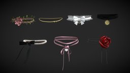 Chokers / Necklaces pack jewellery, flower, heart, jewelry, fashion, bow, elf, flowers, accessories, pack, rose, ar, sun, accessory, necklace, pearl, rosette, ribbon, tied, bows, instagram, apparel, pearls, ribbons, fashion-style, elfic, low-poly, lowpoly, y2k, flowercrown, noai, ribbontwist, rosette-flower, rosette-chocker, heart-charm-necklaces, pink-bow, flower-chocker, silk-rose