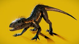 Indoraptor raptor, danger, survival, rex, modding, yellow, carnivore, tyrannosaurus, therapod, ark, mysterious, 28, indominus, evolved, indoraptor, substance, blender, creature, black, dinosaur