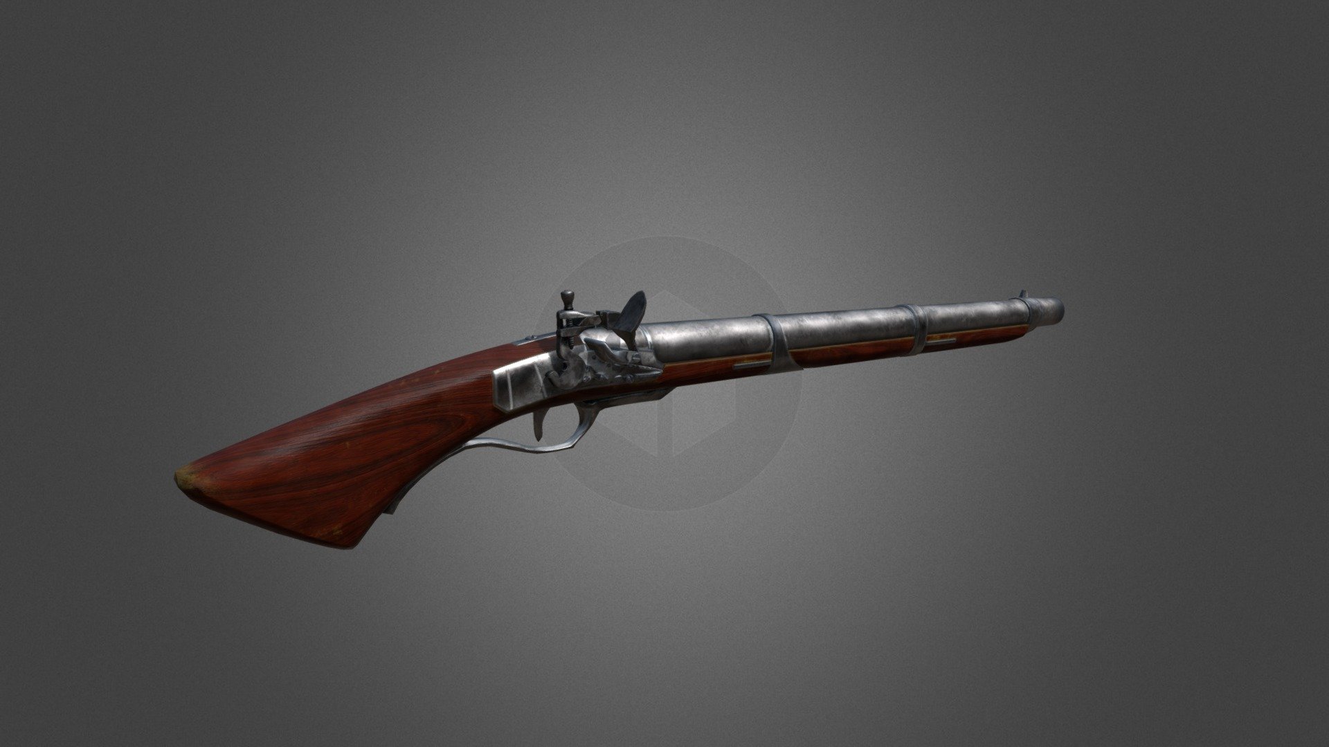 Musket fire lock - Buy Royalty Free 3D model by misitewang 3d model