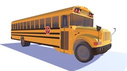 School Bus school, transportation, van, children, urban, diesel, bus, american, auto, yellow, schoolbus, school-bus, vehicle, student, blue