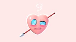 Arrow Through The Heart toon, heart, sketchfabweeklychallenge, cartoon, anime