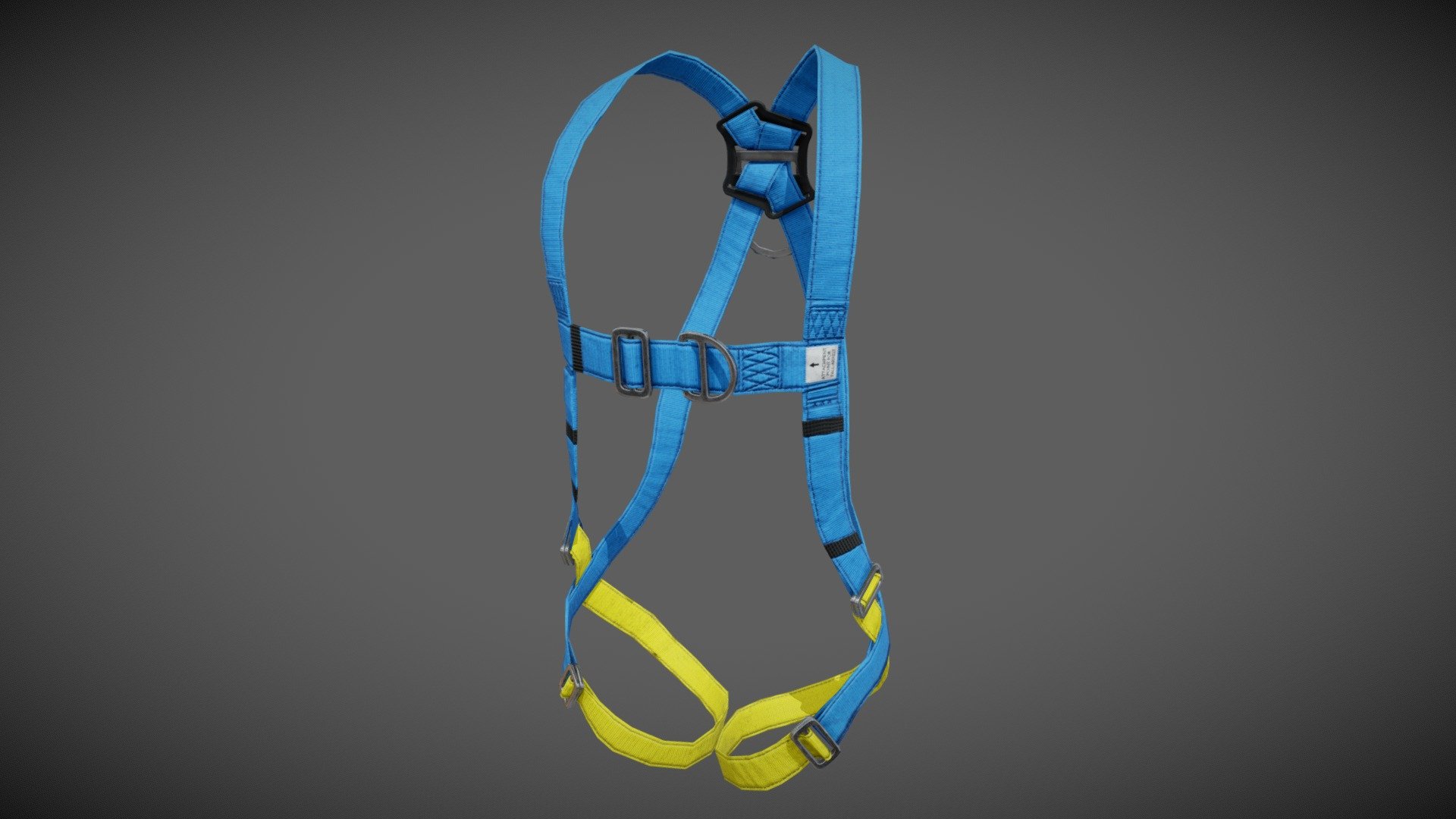 A high detailed game-ready safety harness model. Contains PBR textures, as well as Unity mask texture (RGBA -&gt; Metalness, AO, Roughness, Smoothness) and uses 1 material 3d model
