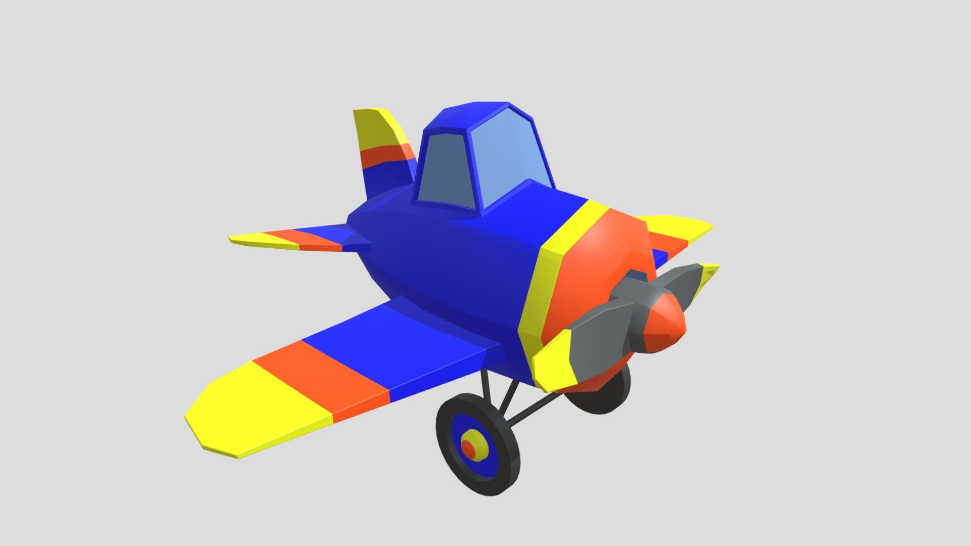 Little cartoon plane made in Blender 3d model