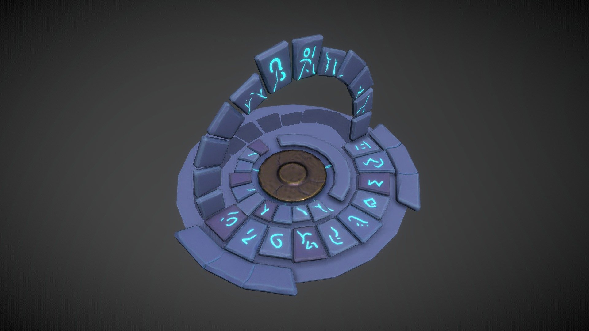 Revision of Style on Portal - Runic Portal Simple - Download Free 3D model by Brennan (@Brennanrw) 3d model