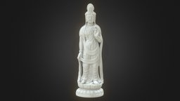 Kannon (Guanyin) marble statue. japan, goddess, statue, buddhism, kannon, guanyin, photogrammetry, 3dscan