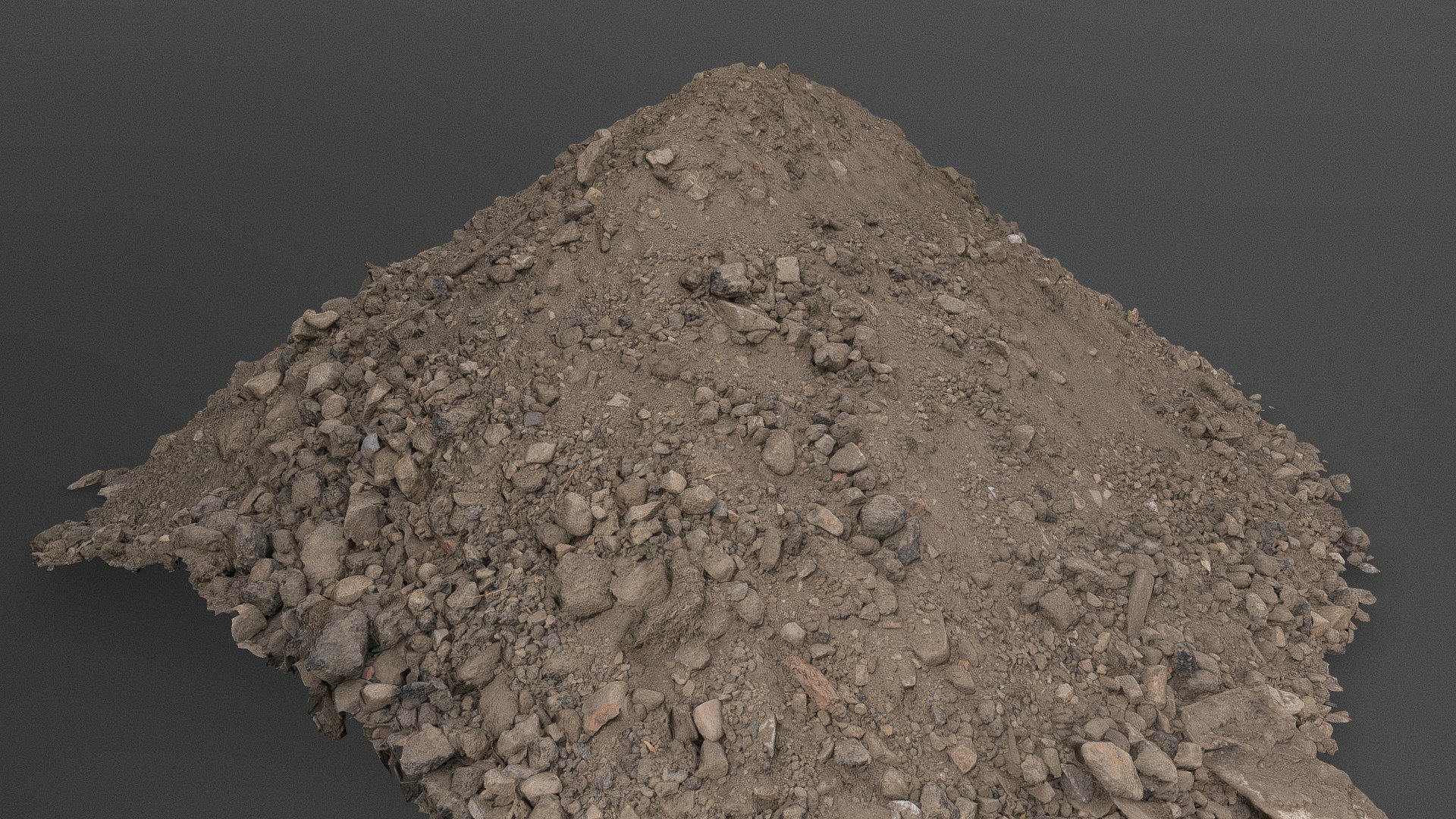 Pile of dark brown construction gardening soil mud land earth dirt heap pile mound, freshly dug, with some granite stones and junk

Photogrammetry scan 120x36MP, 4x8K texture + HD Normals - Clasic soil dirt pile - Buy Royalty Free 3D model by matousekfoto 3d model