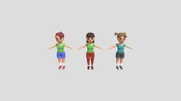 Low poly women charachters