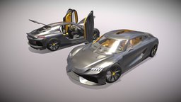 Koenigsegg Gemera koenigsegg, hupercar, low-poly, lowpoly, mobile, car, gemera