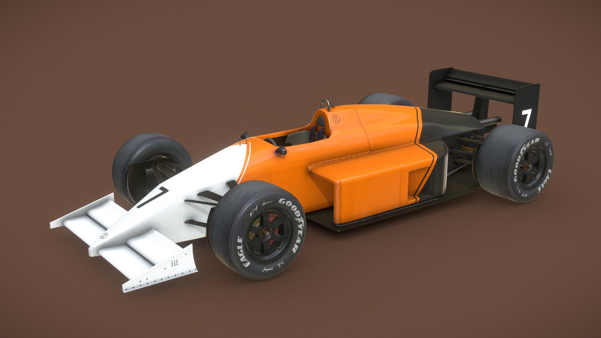 F1 Generic Racecar based on the designs from the early 1980s 3d model