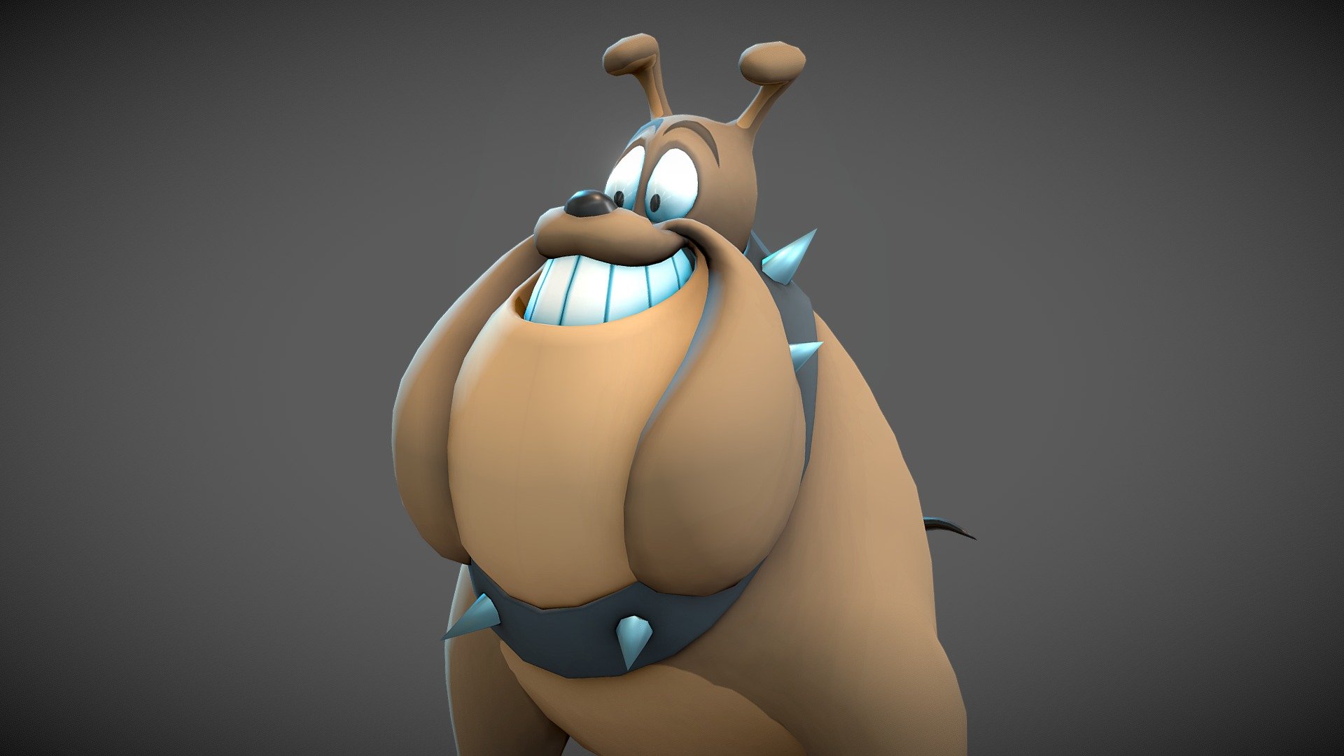 Based on an early &lsquo;Looney Tunes' character concept design by Warner Bros.:
* Sculpted in ZBrush
* Retopologized, Rigged &amp; Animated in Maya
* Textured in Photoshop - Stylized BullDog - 3D model by Urk-Hi (@UrkHai) 3d model