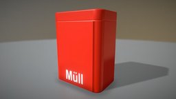 Red Garbage Container For Gas Stations