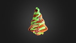Gingerbread Tree 3 (LowPoly) tree, christmas, gingerbread, retopologized, photogrammetry, scan, polycam