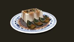 Asia Food Preserved Egg Tofu(right Place) food, taiwan, cg, egg, asia, china, vr, ar, snack, chinese, traditional, tofu, game, pbr, lowpoly, tofu-shop, dofu