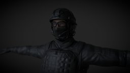 Commando character police, humanoid, unreal, counter, commando, terrorist, counterstrike, counter-strike-global-offensive, counter-strike, freemodel, character, unity, unity3d, game, animation, free, human, rigged