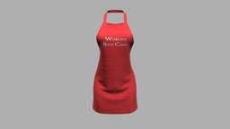 Female Cook Apron washing, girls, cook, dish, service, cooking, womens, waiting, gardening, servant, apron, waitress, pbr, low, poly, female