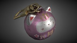 Maneki Neko Key Chain cat, neko, keychain, maneki-neko, substancepainter, substance, maya