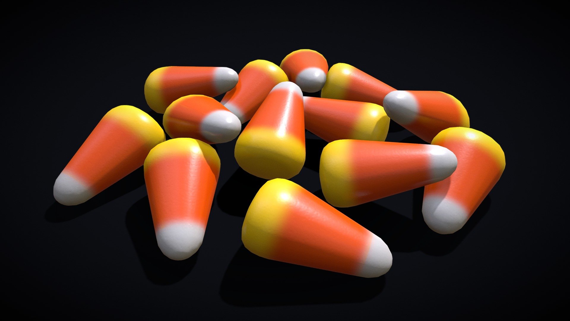 Candy Corn Pile 3D Model 
PBR Texture 4K 
Low Poly 
Halloween Treats
VR / AR / Low-poly
PBR approved
Geometry Polygon mesh
Polygons 3,900
Vertices 3,666
Textures 4K - Candy Corn Pile - Buy Royalty Free 3D model by GetDeadEntertainment 3d model