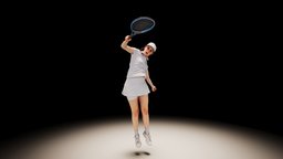 Aimee Smatch france, paris, realist, vr, bodyscan, woman, scan3d, tennis, figurative, scanstudio, lightbaking, life-model, 4dscan, girl, female, sport, dynamicscan