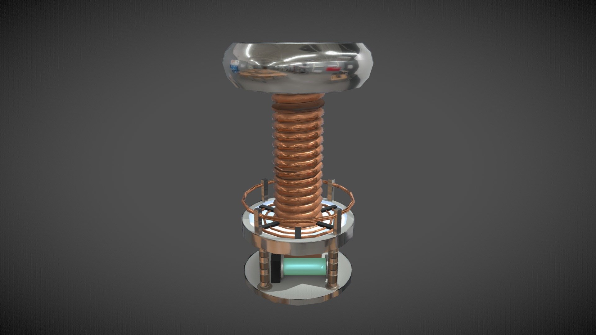 Tesla coil environment object made for the physics lab of Space Station Zulu which is a UCF game project 3d model
