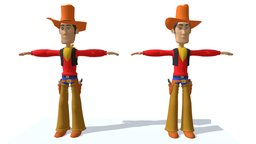 Cartoon Cowboy Character body, toon, baby, kid, biped, boy, people, west, child, cowboy, young, sweet, cartoons, character, cartoon, man, animation, human, funny, rigged