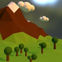 Low Poly Mountain scene