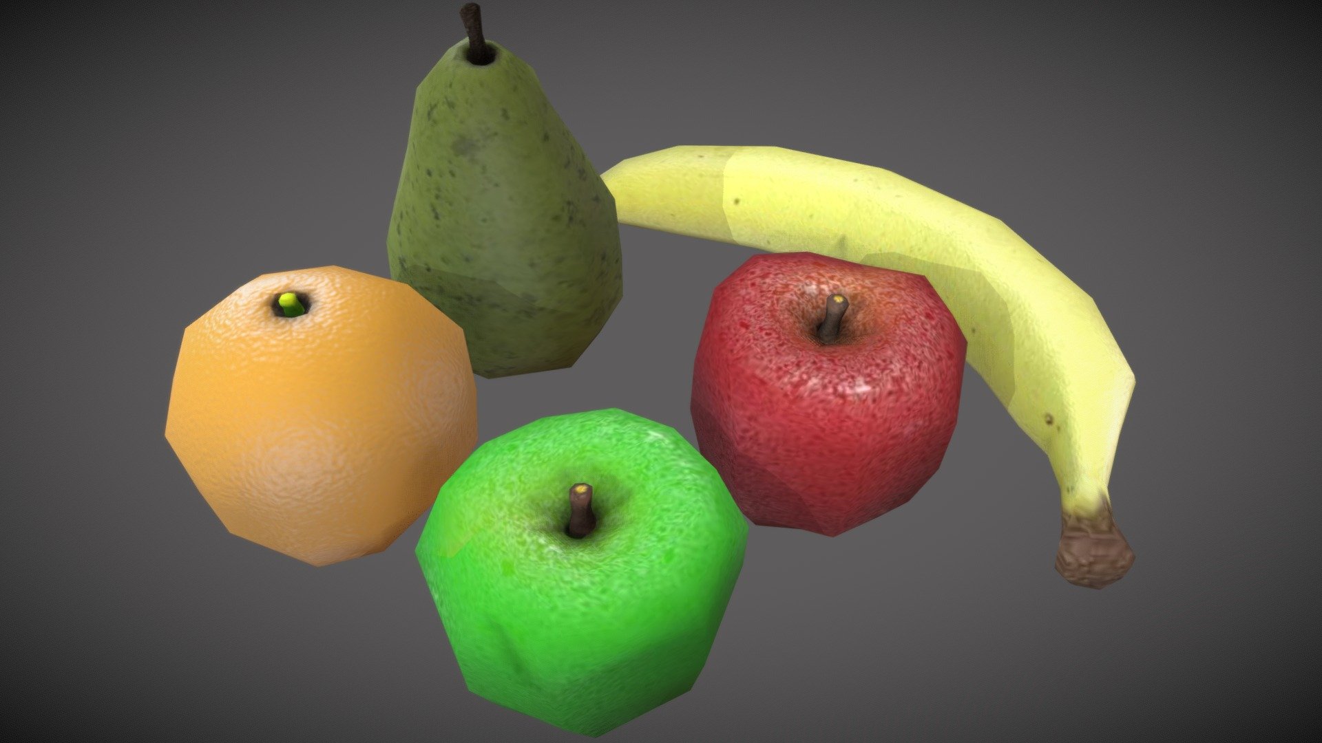 This is a model completely made by me, including textures, feel free to use it.
Just do not claim to have made it yourself - Super Low Poly Fruits - Buy Royalty Free 3D model by AkamaruDesign (@akamaru) 3d model