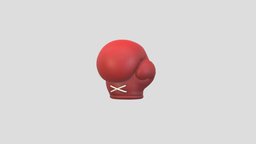 Cartoon Boxing Glove object, red, toon, style, prop, fight, item, equipment, boxer, punch, boxing, glove, gtm, cartoon, 3d, model, sport, gear, hand