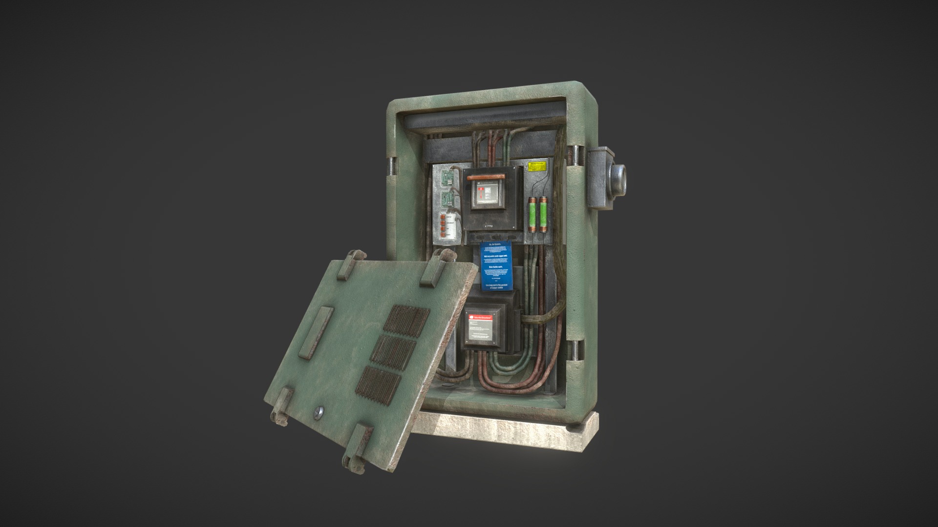 Game asset made in Maya and Substance Painter. Part of a bigger environment, as usual.

Related Artstation post: https://www.artstation.com/artwork/0XoV95 - Transformator Box - Download Free 3D model by lpfeffer 3d model