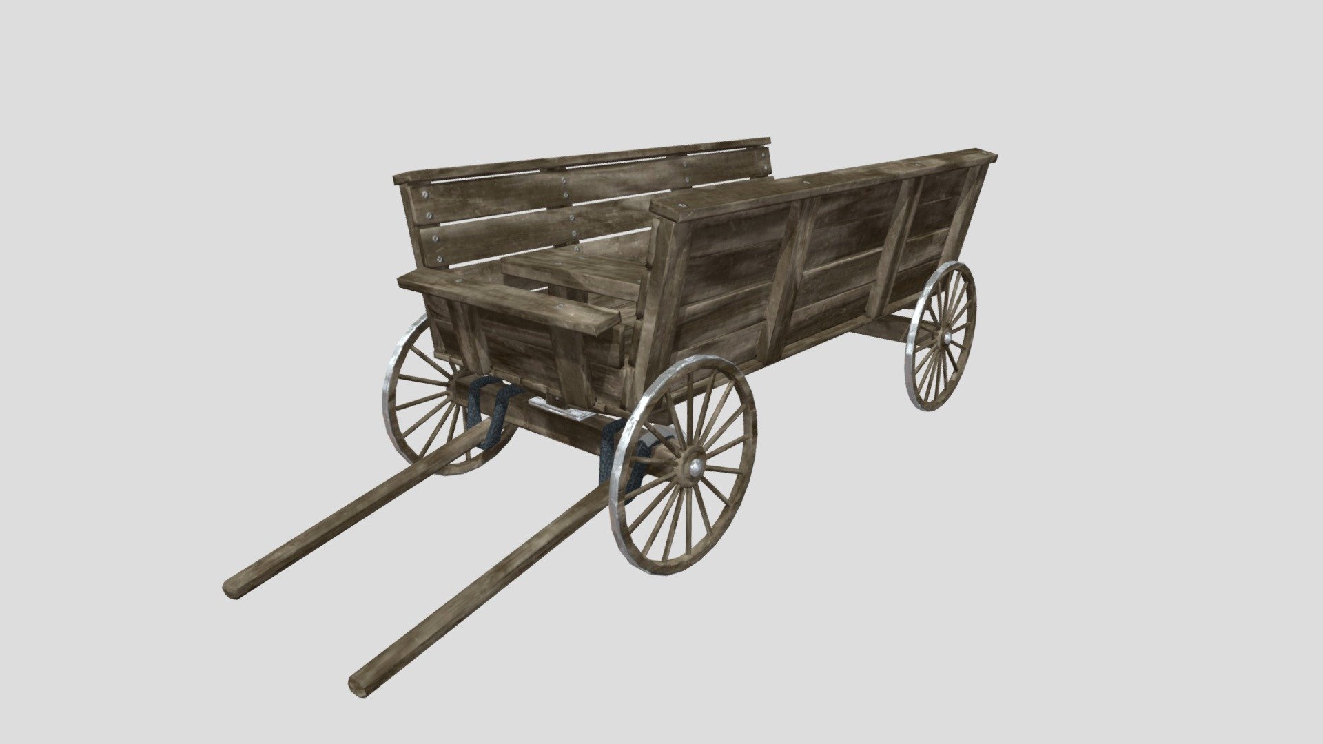 Low poly - Wooden Cart - Low Poly: Wooden Cart - Download Free 3D model by ClintonAbbott.Art 3d model