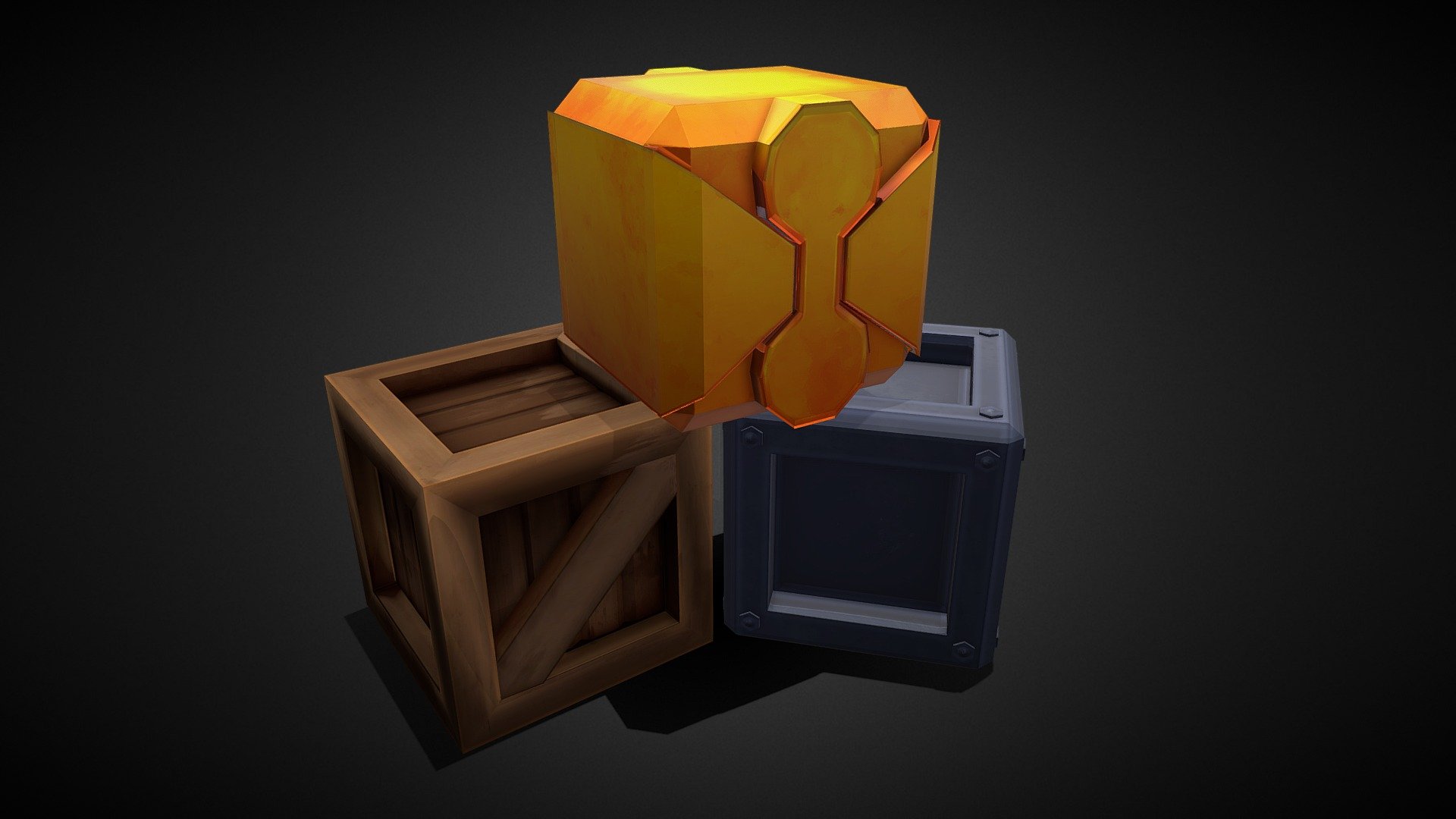 Stylised Crates based off Terraria! working with Substance painter to create a new style I am working on, hope you like it! - Terraria Crates - 3D model by Shareen (@shareenZima) 3d model