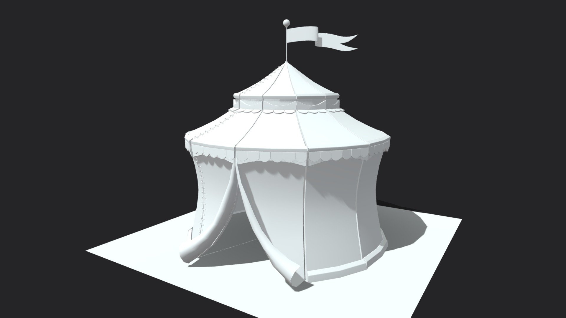 Final version of this model: https://sketchfab.com/3d-models/circus-tent-0121d11a458e43cab0412dc88d0ccc87 - Circus Tent - 3D model by Enkarra 3d model
