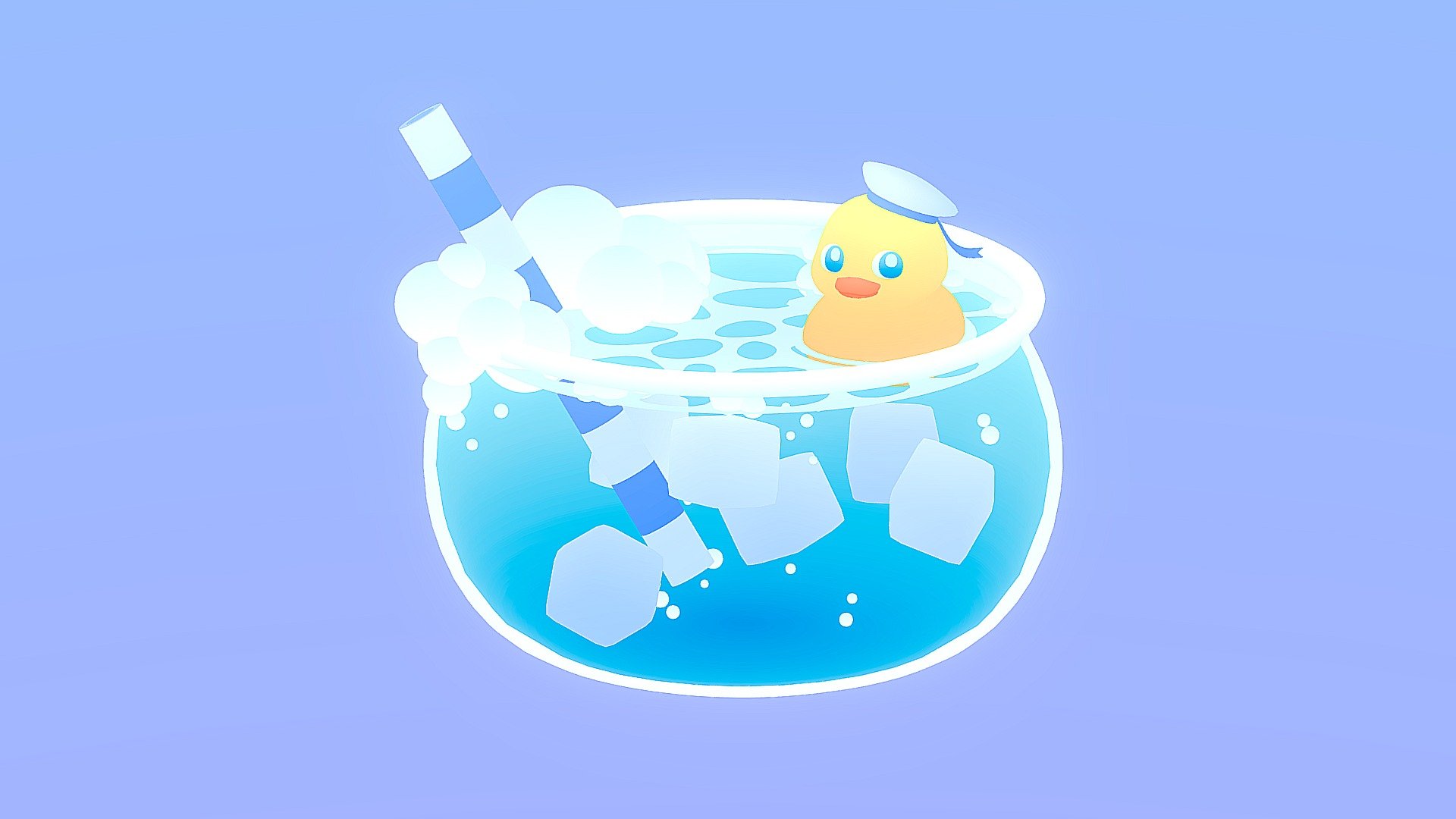 A cute little rubber duck in a drink for the first sketchfab weekly challenge of 2023! For this one I tried using a gradient texture atlas for the first time, it was a lot of fun! - Rubber Duck in a Drink - 3D model by icebell (@icedbell) 3d model